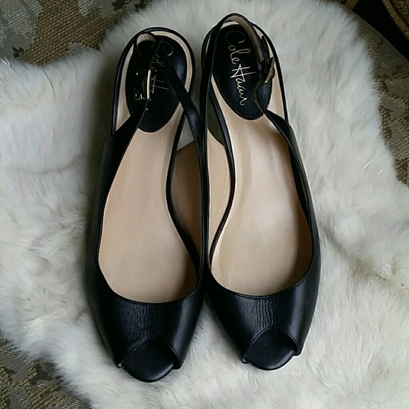 ✔Black Leather Peep Toe Slingback Nike air pumps - Picture 2 of 7